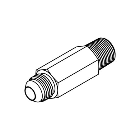 TOMPKINS Hydraulic Fitting-Steel06MJ-08MP LONG 2.94" 2404-L-06-08